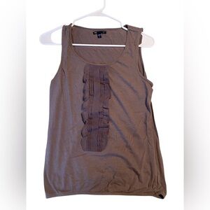 GAP Brown Ruffled Sleeveless Tank Top